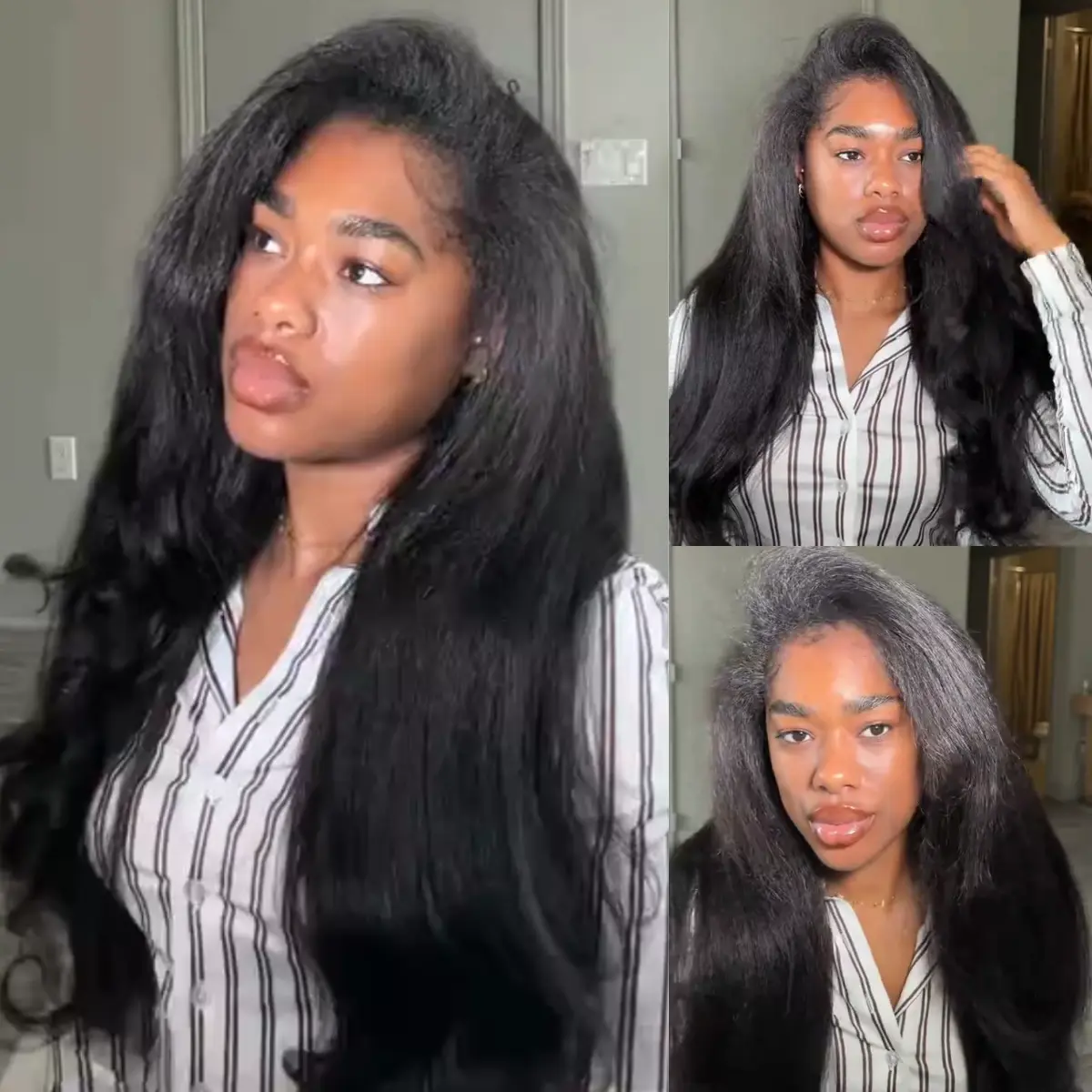 【Blend Natural】UNice Upgrade V Part Glueless Kinky Straight Human Hair Wig with Drawstring No Leave Out Beginner Friendly Easy to Install #tiktokshopmemorialday summerwins