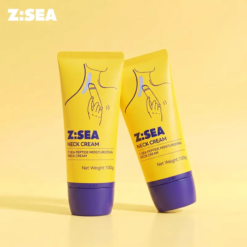 Z:SEA Neck  Cream - 100g*2, Massage Balls for Accelerated Absorption, Moisturizing to Reduce Dry Lines, Containing Plant Squalane Moisturizer Body Care