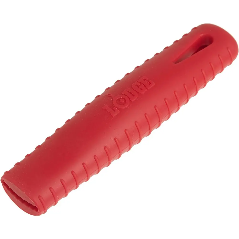 Heatproof Silicone Hot Handle Holder, Heat-Resistant Kitchen Accessory for Carbon Steel Pans, Non-Toxic PFOA & PTFE-Free, 500°F Protection, Dishwasher Safe, Reusable, Red