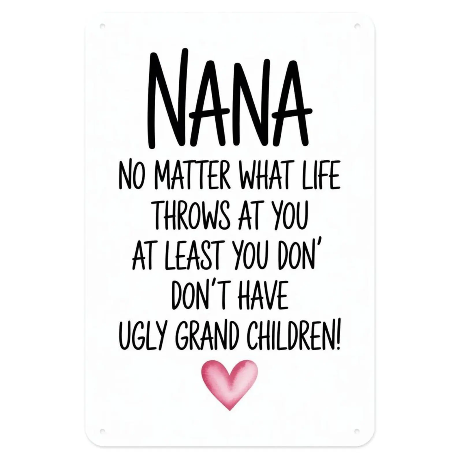 NANA Grandma Tin Sign, Vintage Nana Funny Quote Metal Sign Print Aesthetic Room Decoration for Home Bedroom Kitchen Bar Coffee Bathroom Indoor Outdoor Wall Decor, 8 X 12 in