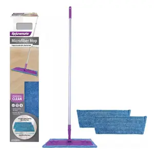 Microfiber Mop Kit With Reusable Pads - Extra-Wide Pivoting Head For Efficient Cleaning