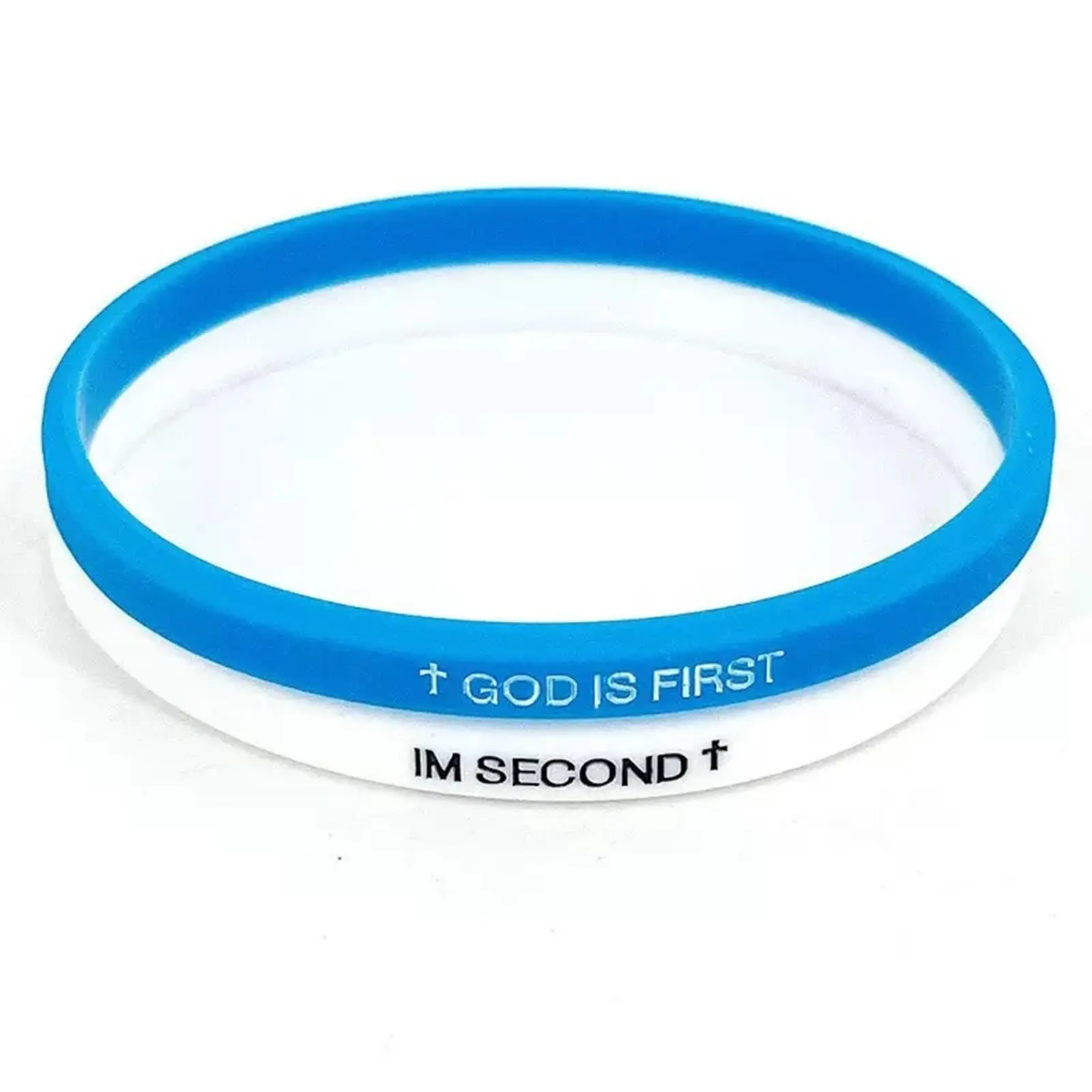 GOD IS FIRST IM SECOND Bracelet, Engraved Inspirational Bible Verses Cross Silicone Bracelet, Christian Religious Jesus Faith Rubber Bracelets for Women Men