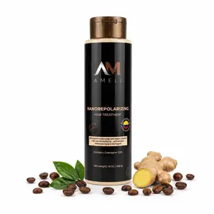 AM AMELI Nanorepolarizing Hair Treatment with Keratin & Coenzyme Q10 for Deep Repair, Shine, and Scalp Treatment, 16.9 fl oz