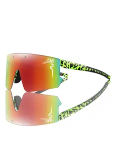 Unisex Colorblock Animal Pattern Sunglasses, Trendy Tinted Lens Top Bar Design Sunglasses for Everyday Use, Fashion Sports Accessories for Outdoor Activities