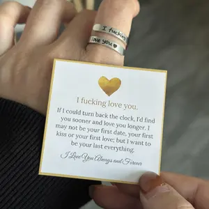 I Fvcking Love You Ring Adjustable Tarnish-Free Hypoallergenic One Size Fits All Daily Reminder Gift for Significant Others
