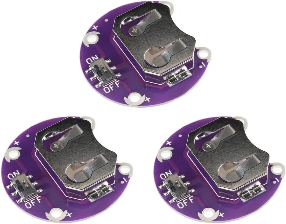 LilyPad CR2032 Coin Cell Battery Holder 3-Pack