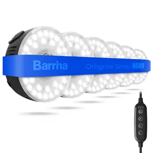 Barrina Orbgrow OG09 Puck Grow Light, 5000K 54W(6 x 9W), Full Spectrum, Magnetic & Linkable with Timer, 5 Levels Dimmable, 6 Packs, Black