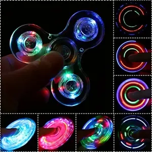 Colorful Finger Spinner, Glowing Rotating Novelty Fidget Spinner, Stress Relief Fidgeting, Fun Party Favor, Christmas, Halloween, Carnival, New Year, Birthday Gift, Party Favor, Fun Game Time, Safe Material, Durable Design, Cool Toy