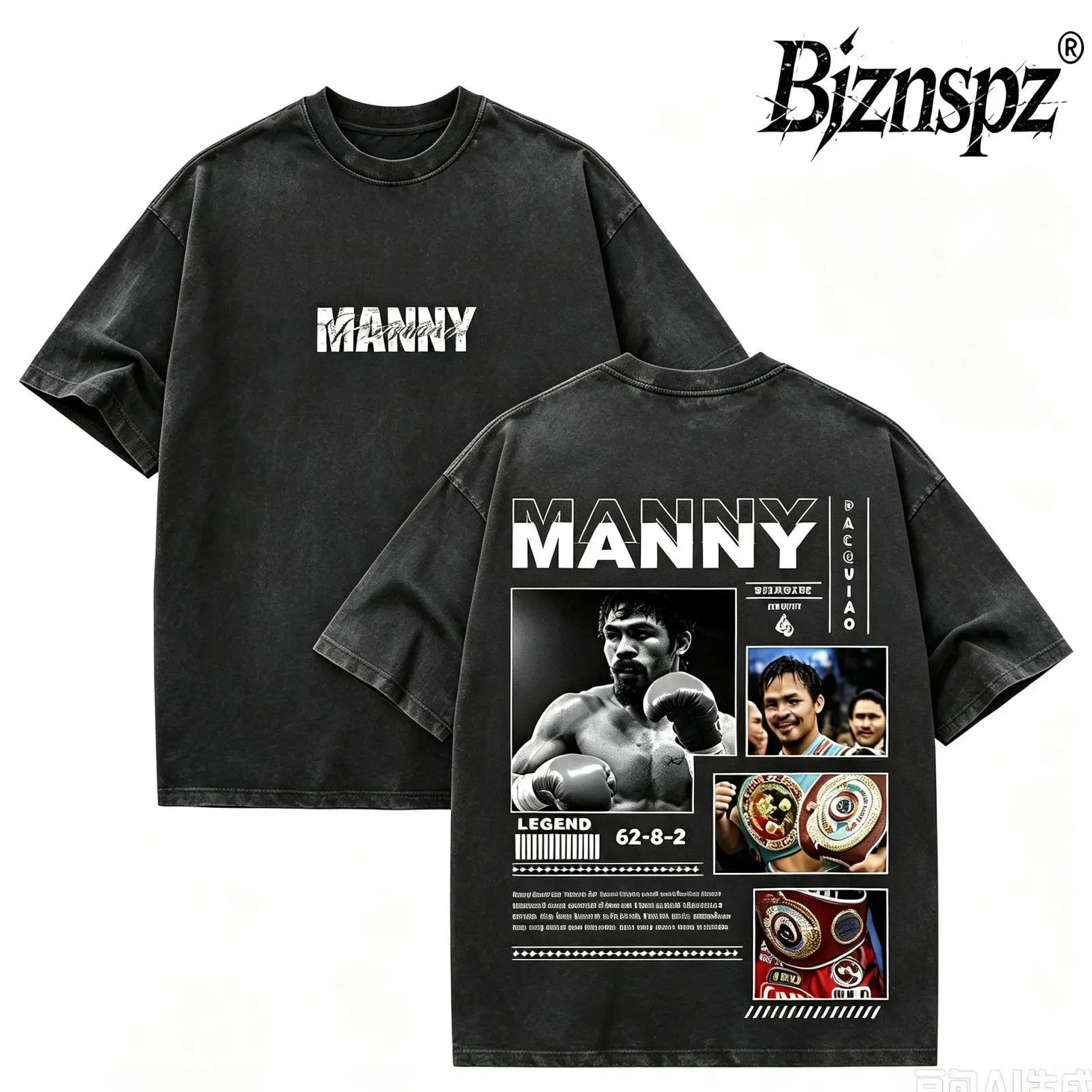 Manny Pacquiao Boxing Graphic T-Shirt, Vintage Acid Wash Tee, Heavyweight Oversized Pullover, TikTok Shop Sports Culture Streetwear Gift