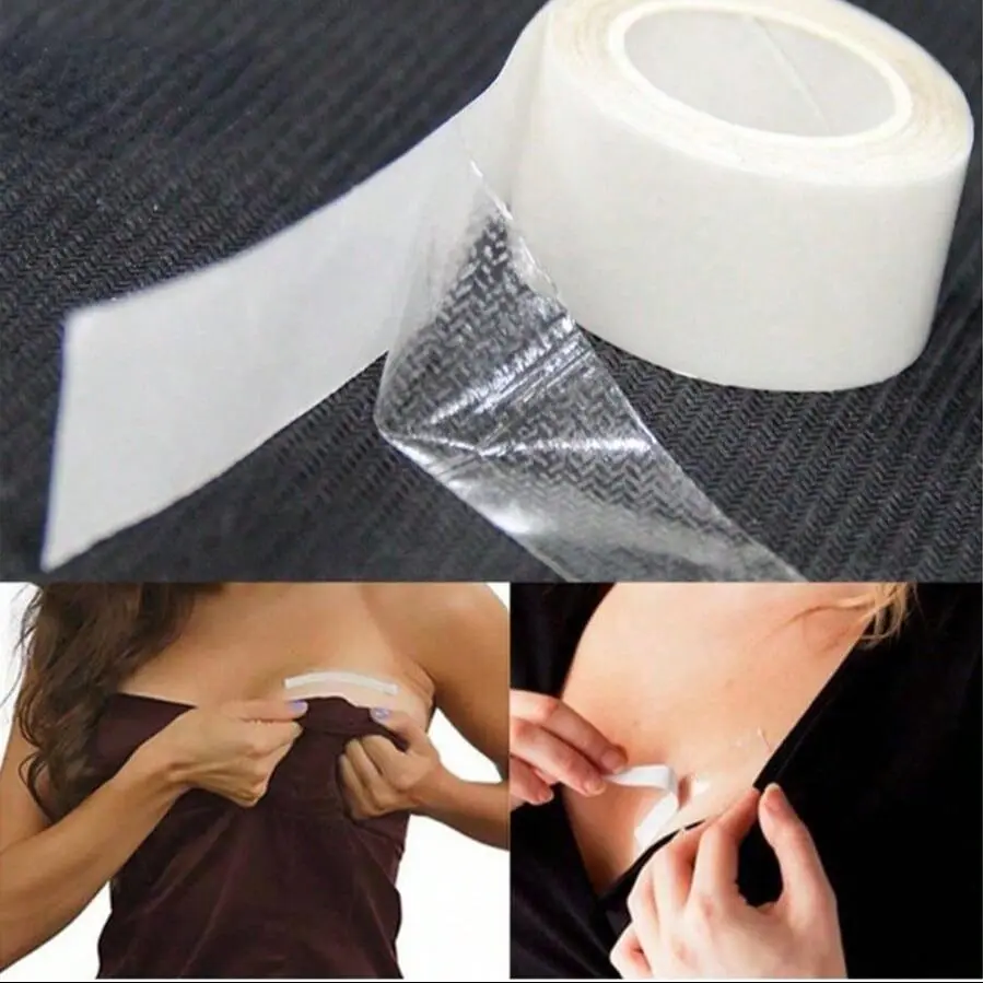 5 Meters Roll Waterproof Dress Cloth Tape Double-sided Secret Body Adhesive for Bra and Lingerie, Safe Transparent Clear Tape, Invisible Tape, Double Sided Sticky