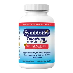 Symbiotics Colostrum Plus Immune Support Vitamin Capsules - Gluten-Free Natural Supplements, Kid-Friendly Edible Dietary Aid for Immunity & Daily Gut Wellness Fitness Healthcare