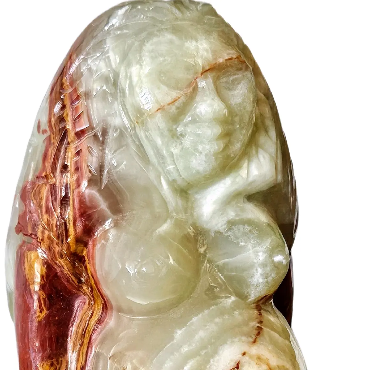 Green Agate Goddess - Natural Stone Statue for Home Decor