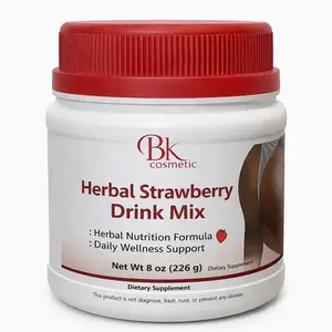 BK Cosmetic Herbal Strawberry Drink Mix - 8 oz Herbal Nutrition Formula for Daily Wellness Support & Healthcare Supplement