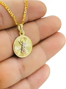Baby Jesus Necklace Divino Nino Pendant with Mariner Chain Womens Mens Female Male Anniversary Birthday Daily Engagement