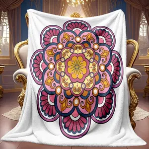 1pc Richly Colored Floral Pattern Theme Pattern Flannel Blanket Soft High-definition Digital Printing Cooling Blanket Suitable For All Year Round! 100% Polyester Fiber, Suitable For Family And Friends All Year Round