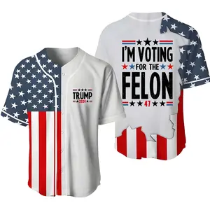 Trump I'm Voting For The Felon 4th Of July Baseball Jersey Shirt, Baseball Jersey Baseball Top