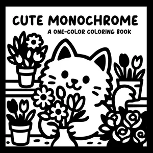 Monochrome Cute and Cozy Coloring Book: One Color Coloring for Relaxation – Easy, Cozy, and Stress Relief Coloring for Adults, Teens, and All Ages (Monochrome Coloring), Paperback