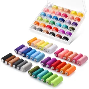72-Piece Sewing Thread Kit with 36 Embroidery Spools, Prewound Bobbins, 400yd Polyester Machine Thread for Sewing, Quilting