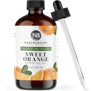 NaturoBliss Pure & Natural Sweet Orange Essential Oil Therapeutic Grade Premium Quality Oil - Huge 4 fl. Oz