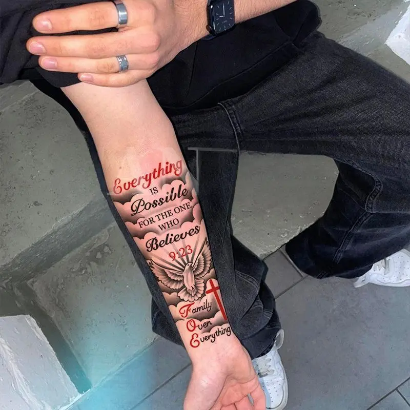 6 Sheets of Colorful Hipster Temporary Tattoos, Long-Lasting Realistic Body Art Stickers for Styling, Fake Tattoos for Women & Men - All Skin Types, Tattoo Ideas