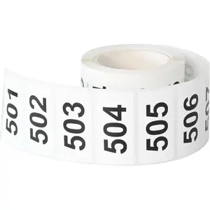 Consecutively Numbered Labels, 2 x 1 Inch Self-Adhesive Vinyl Inventory Numbered Sticker (501-1000)