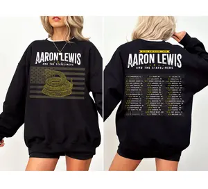 Aaron Lewis 2026 American Tour Shirt, Vintage Country Rock Graphic Tee, Snake Flag Print, Unisex Oversized Shirt