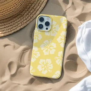 Yellow Hibiscus Phone Case, Cute, Pastel, Tropical, Summer, Floral iPhone Case, Gift for her