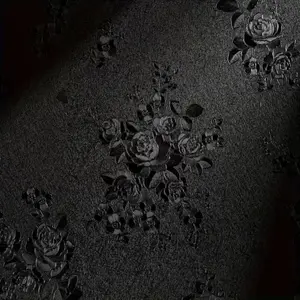 Black Floral Wallpaper That Can Be Applied And Removed, Embossed Floral Sticks, Peel-And-Stick Contact Paper, Peel And Stick Wallpaper Designs, Solid Black Self-Adhesive Wallpaper, Decorative Wallpaper, Removable Black Flower Vinyl Roll for Shelves