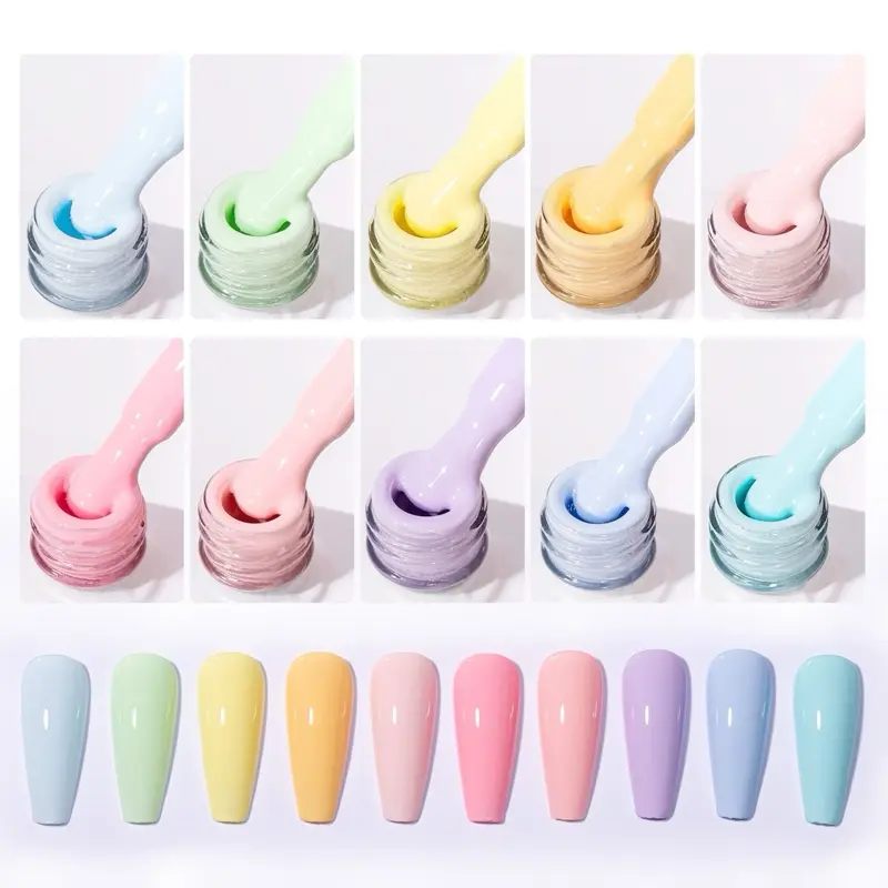 Bunny collection pastel colors for nails 10 PCS