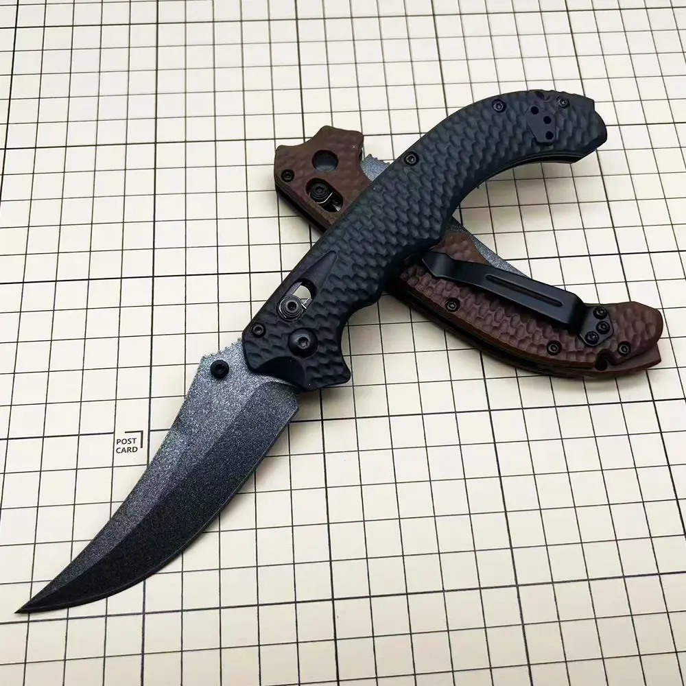 Tactical Folding Pocket Knife for Adults - 9cm D2 Steel Claw Blade, Textured G10 Grip, Deep Carry Pocket Clip, Compact Aluminium EDC Survival Tool for Outdoor Camping & Daily Household Use, Secure Hold