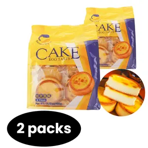 Success Import 2 Packs & 1 Pack Success Import Egg Tarts Cake - 8 Pieces per Pack 14.1oz 400g Each Light Sweetness Asian-style Flavor Soft & Delicious Egg Tart Breads Perfect for Breakfast & Afternoon Tea Two Sizes to Choose From - Baked Dessert Snack