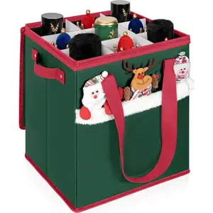 Christmas Nutcracker and Figurine Collectible Storage Box Stores Up to 9 16" Nutcrackers Holiday Ornaments Storage Box with Adjustable Dividers Zippered Top Xmas Decorations Storage Containers