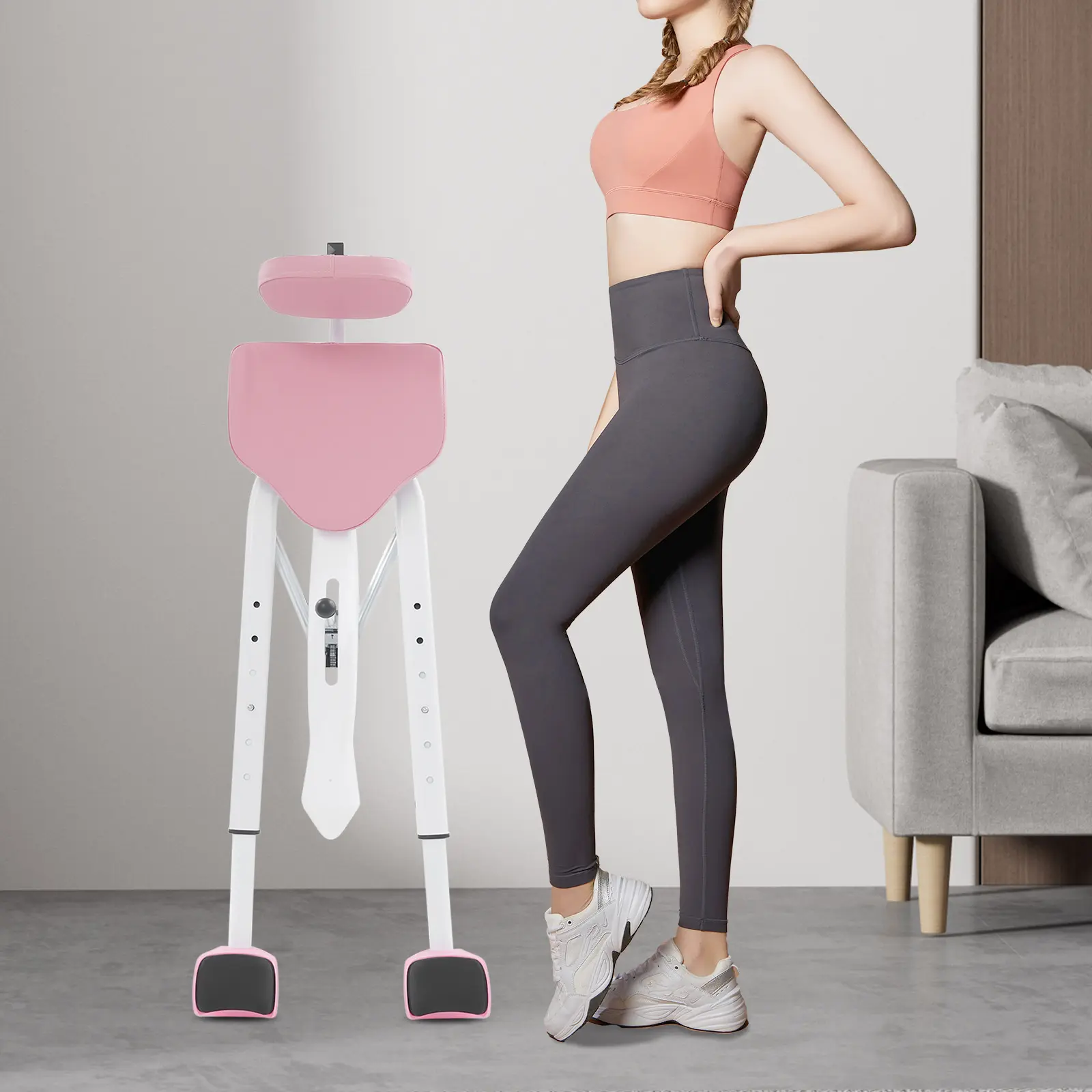 CNCEST 180° Stretch Leg Stretching Trainer - Iron Frame Split Flexibility Machine with Timer, Adjustable Fit, Wheels, 330LB Capacity, Foldable Home Strength & Workout Equipment for Dance, Yoga, Home Workout