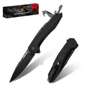 #fathersdaygift Mossy Oak Folding Pocket Knife with Clip, 3.5" D2 Steel Blade G10 Handle, Small EDC Knife with Glass Breaker, Rope Cutter, Bottle Opener, Screwdrivers for Camping, Hiking, Outdoor Use