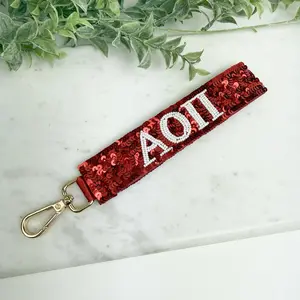 Alpha Omicron Pi Sequin Wristlet Keychain – ΑΟΠ Sorority Keychain