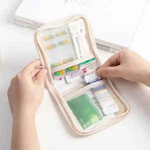 Mini Medical Kit Portable Foldable Large Opening Zipper First Aid Set Outdoor Travel Essential Storage Bag, Emergency Supplies Organizer, Emergency Survival Kit, Emergency Gear, Emergency Home Supplies