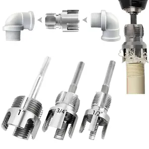 3-Piece Heavy-Duty Alloy Pipe Threading Tool Set, 1/2", 3/4", 1" Threads, Electric Drill Compatible, DIY & Professional Plumbing Tools, Efficiency