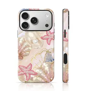 Embroidered Shell Starfish Design Phone Cover TPU for iPhone 17 Pro Max/16 Pro Max /15Pro Max 15/14/13/12 & Samsung S26 /S25Ultra Tiktok Hot Selling