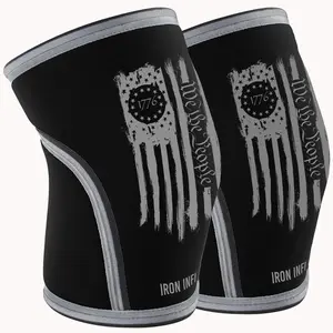 Knee Sleeves for Weightlifting, Powerlifting, Fitness, Workouts. 7mm Thick Compression Knee Sleeves for Athletic Performance.