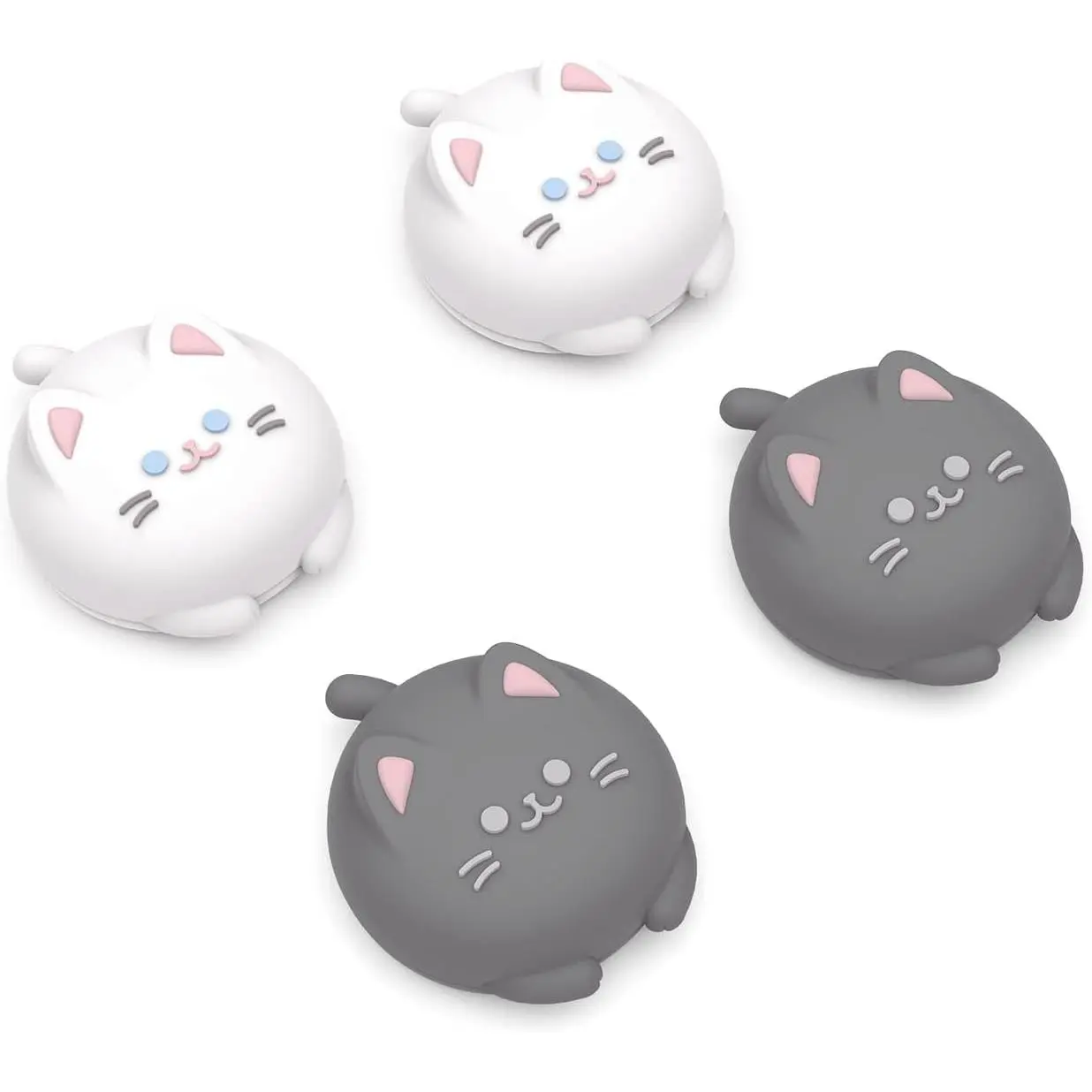 Silicone Joystick Covers - Cute Kitty Design Controller Thumb Grips, Gamepad Accessories for PS5/4, Xbox Series X/S, Switch Pro Controllers, Silicone Joysticks Covers, Cute Silicone Thumb Grip Caps