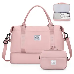 KIBACHEV Weekender Bags for Women,Personal Item Travel Bag with Shoes Compartment,Overnight Travel Duffel Bag with Separate Toiletry Bag&Mini Crossbody Bag,Gym Bag