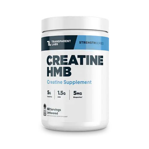 Pure Creatine+HMB Gym & Workout Powder Supplement by Transparent Labs - 5g Creatine Monohydrate, 1.5g HMB, Health Fitness Support for Muscle Growth, Protein Synthesis