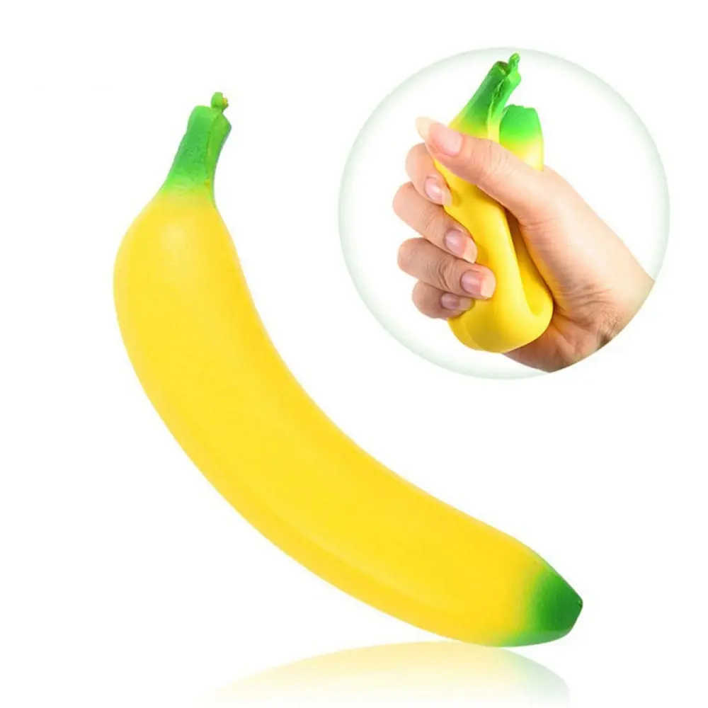 2026 New Giant Banana Squishy Toy - Jumbo Slow Rising Banana Squishy for Stress Relief, High-Elastic Soft Big Fruit Squishies, Realistic Foam Squeeze Fidget Toys for Stress Relief