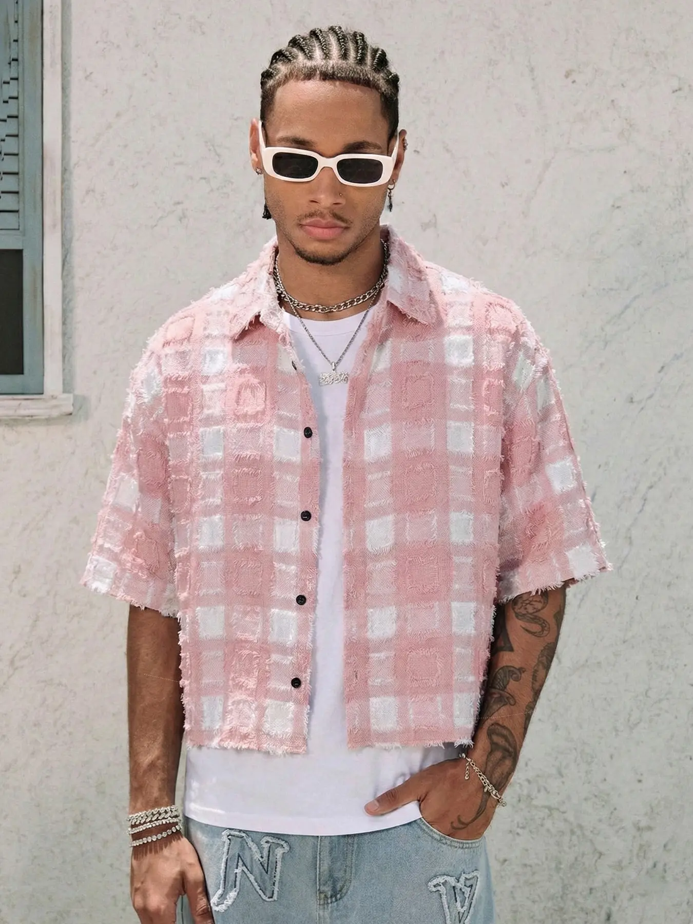 Men's Fashion Short Sleeve Polo Shirt Top Plaid Checked, Casual Sport Streetwear, Fitted H-Type, All Seasons, Comfortable Soft Fabric, Menswear, Casual Apparel