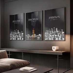 Set of 3 Motivational Wall Art Prints for Men – Masculine Gym Decor, Office Printable Quotes,Black Poster Prints,Inspirational Male Wall 