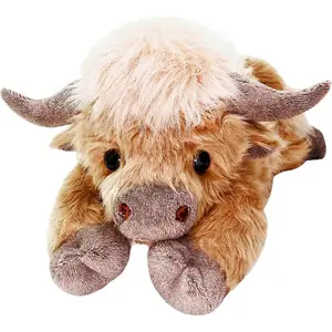 20" |     4 Pounds Highland Cow Weighted Stuffed Animals with Unscented Microwavable Heating Pad, Cute Coolable Heatable Weighted Plush Warm Gift for & Adults