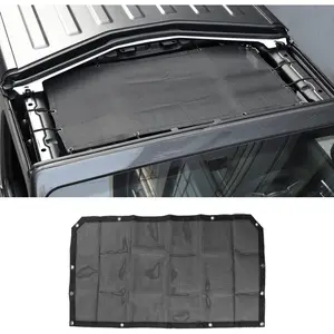 Sunshade Mesh Shade Top Front Cover Provides Roof UV Sun Protection for Jeep Wrangler JL JLU & Gladiator JT 2018-2024 (Black)