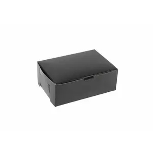 8" x 5-1/2" x 3" Black Gloss 1-PC Cornerlock Bakey Boxes - 100 Per Pack