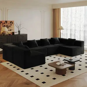 Aobtkel®Modular Sectional Couches for Living Room with Deep Seat, Compression Sofa, High Density Memory Foam, Boneless Upholstered Couches, No Assembl#Summervibes