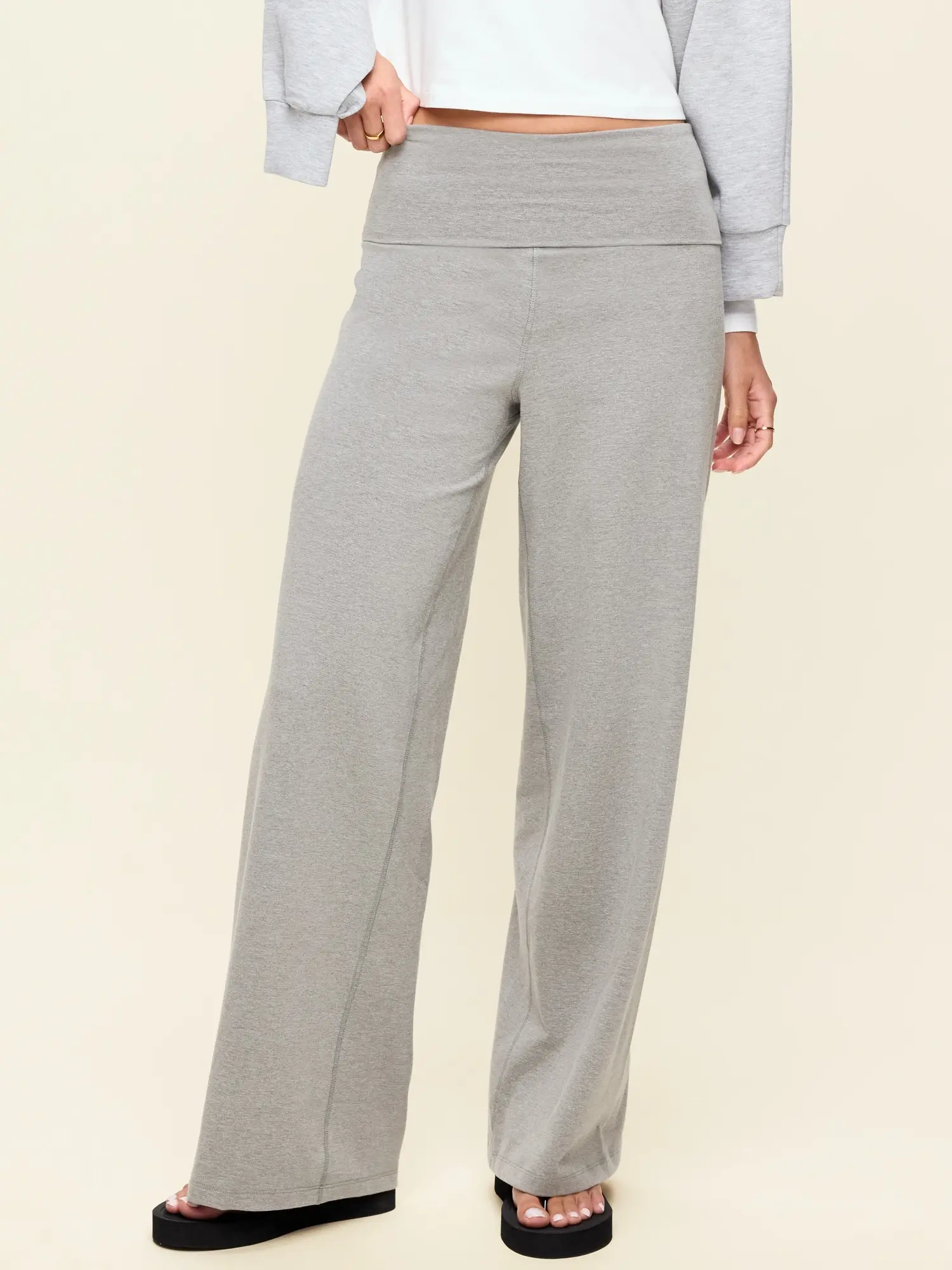 Old Navy Women's High-Waisted PowerChill Fold-Over Wide-Leg Pants